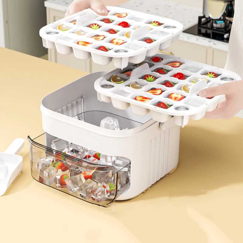 YIYUEQIANLI 50 Cube Ice Maker With Easy Press Cap Lid