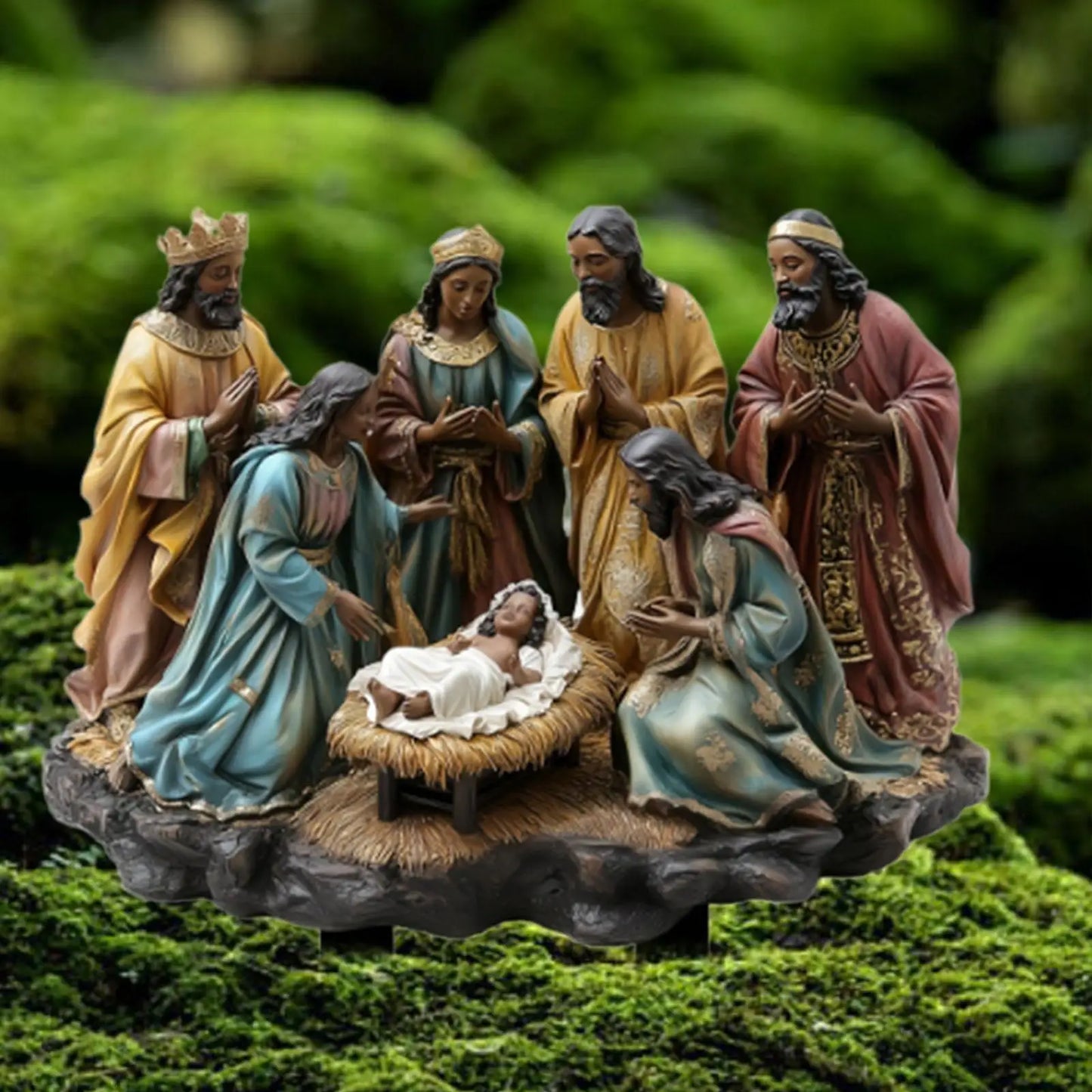 Christmas Yard Sign Stake Decor Flowerbed Decor Walkway Patio Landscape 2D Party Acrylic Decor Lawn Jesus Nativity Scene Stake