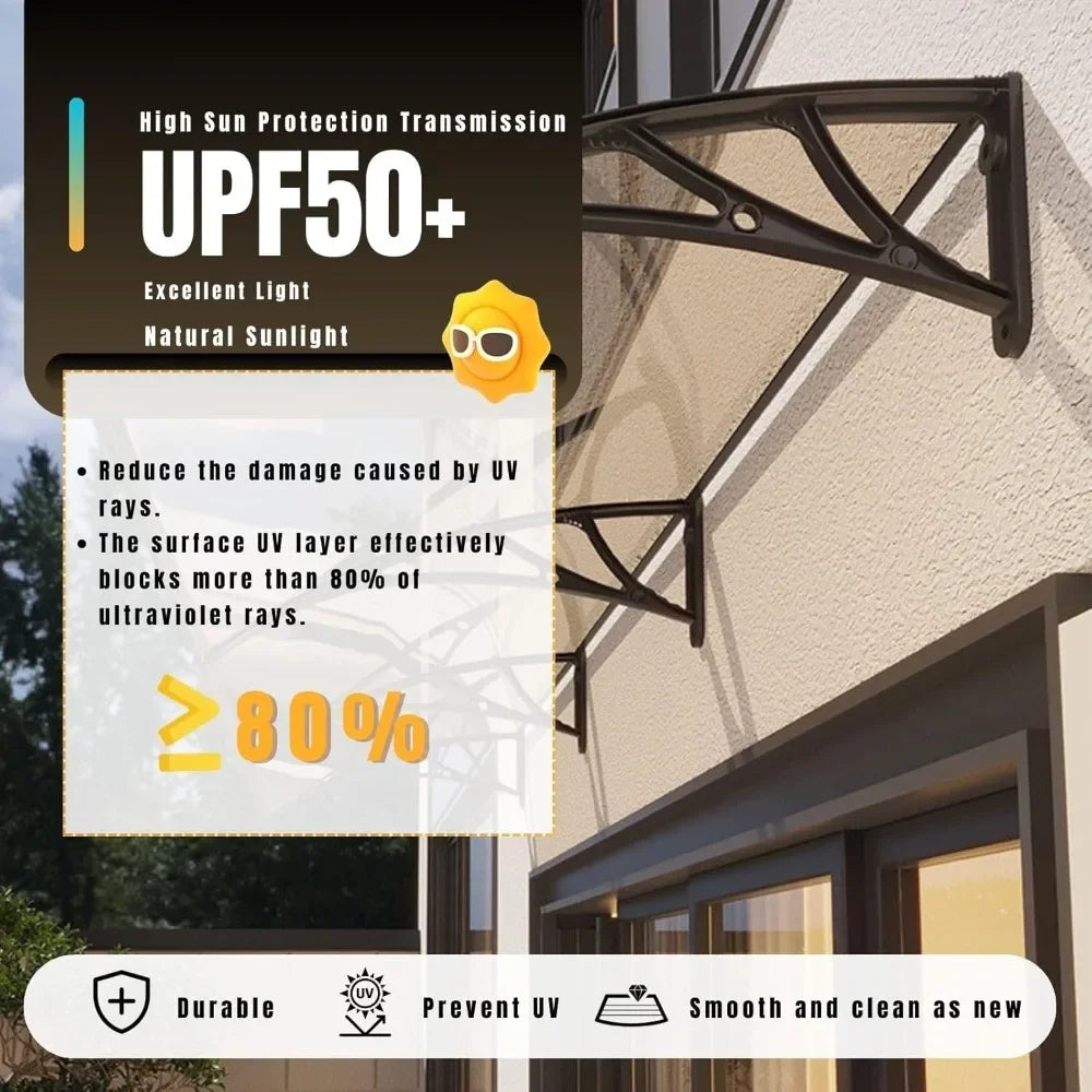 DUOFU Door Entrance Awning Polycarbonate Cover UV Rain