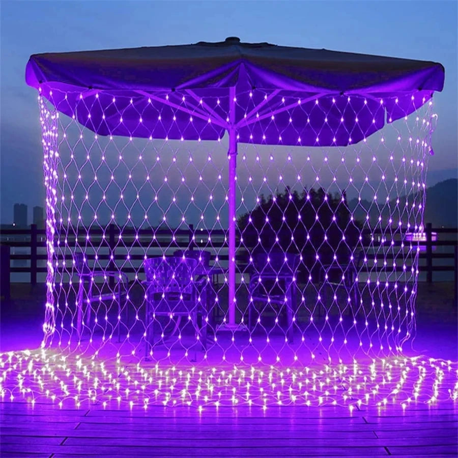 Solar LED Net Mesh Fairy String Lights For Outdoor Decor
