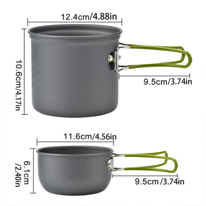 Outdoor Camp Cooking Set Aluminum Alloy Cookware for Camping