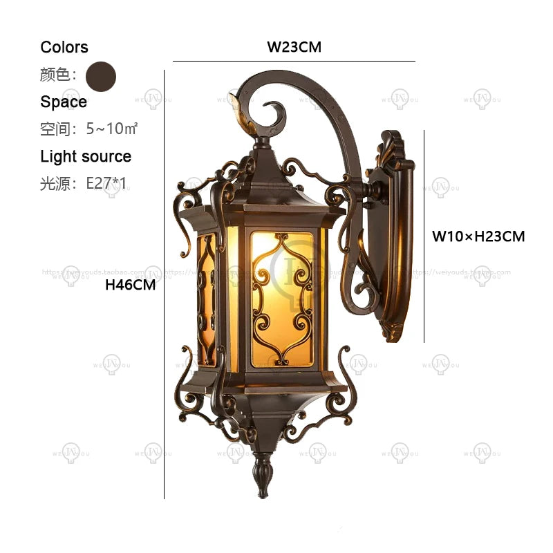 13W/20W Aluminum outdoor wall lamp waterproof IP65 European retro courtyard garden wall lamp villa LED outdoor wall lamp