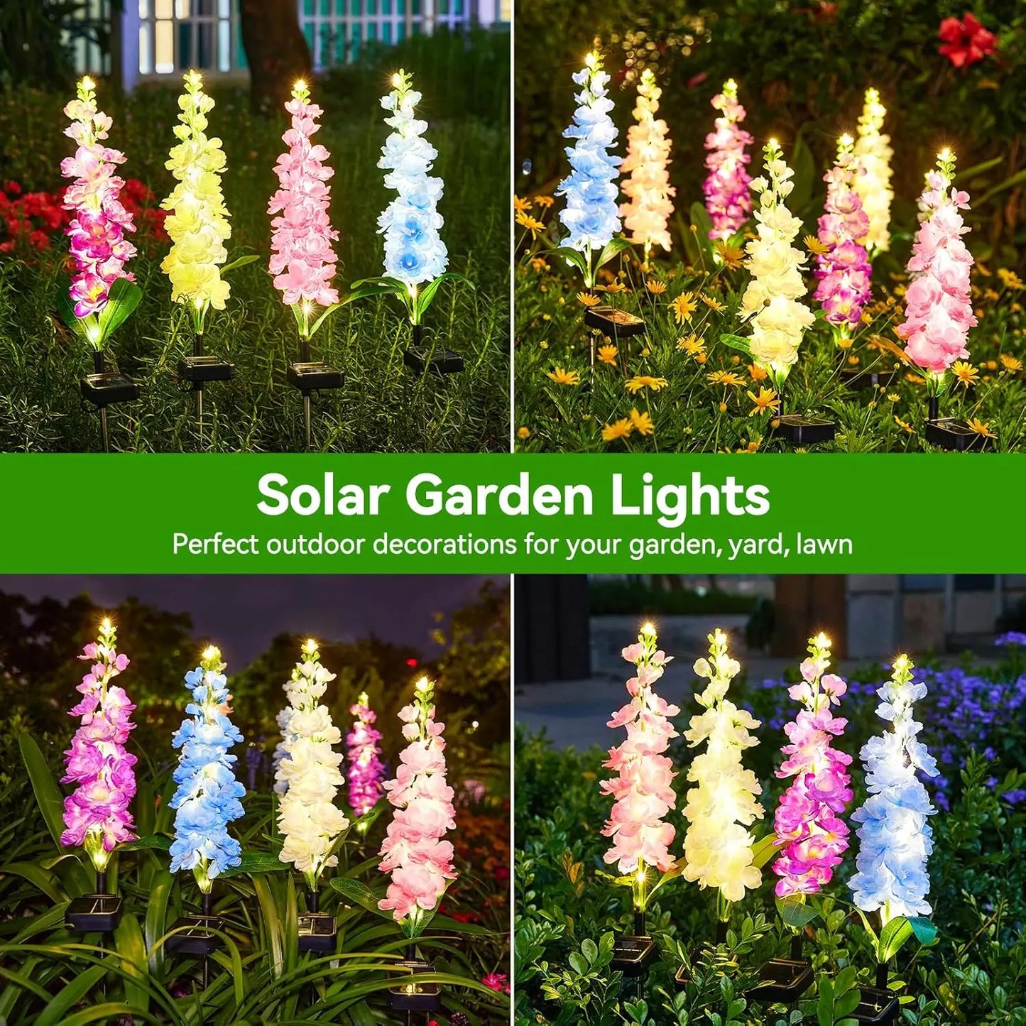 Upgraded Solar Garden Lights 36 LEDs Outdoor Flowers