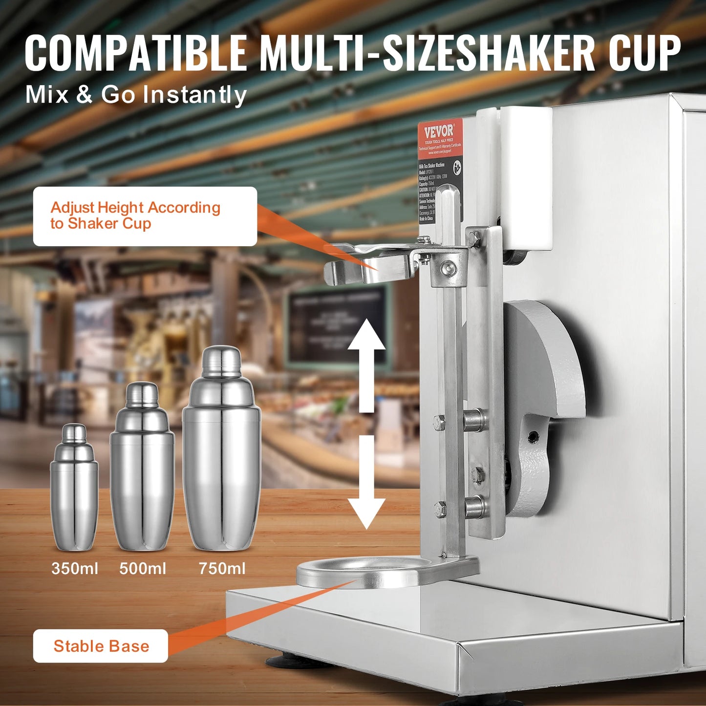 SucceBuy 120W Commercial Milkshake Maker for Milk Tea Shaker Machine