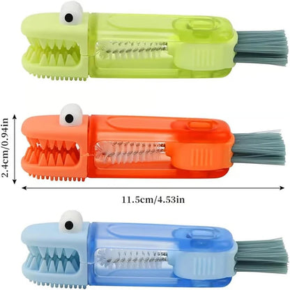 Cartoon Crocodile 3-In-1 Cup Cleaning Brush Nylon Bristles