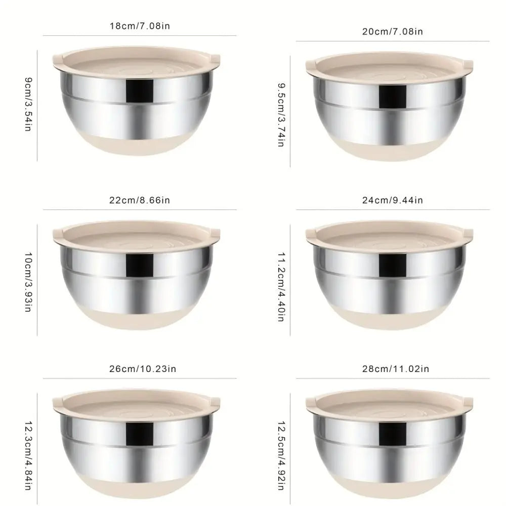 Mixing Bowls With Airtight Lids And Grater Attachments