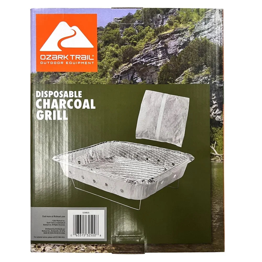 Disposable Charcoal Grill Ready to Use for Camping and Tailgating