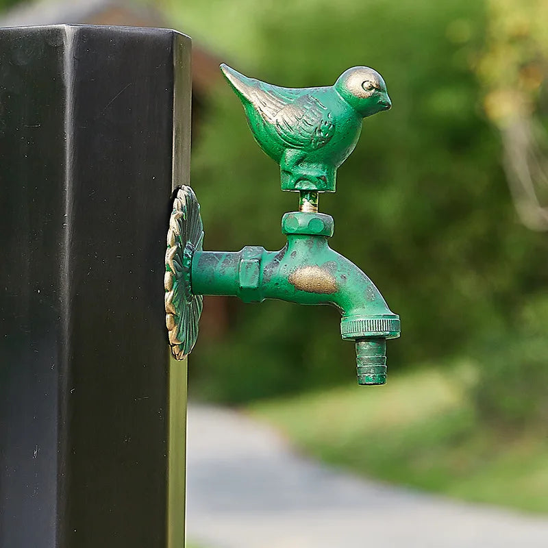 Bathroom Garden Faucet Antique Brass Kindergarden Wall Mount Animal Cold Water Faucet Basin Faucet