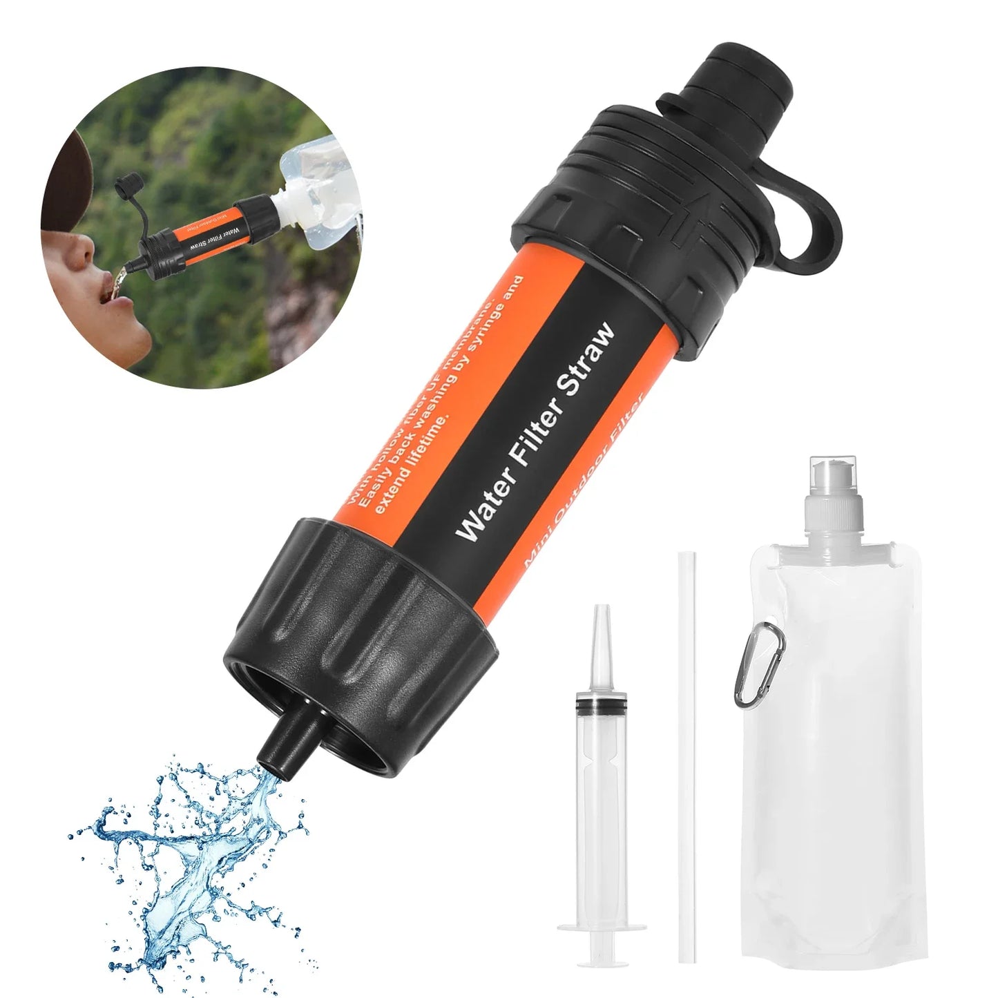 LISM Outdoor Survival Water Filter Straw for Camping and Hiking