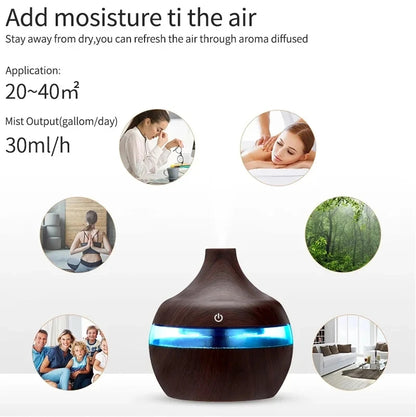 Wooden Humidifier Aroma Diffuser For Home Use With Essential Oils