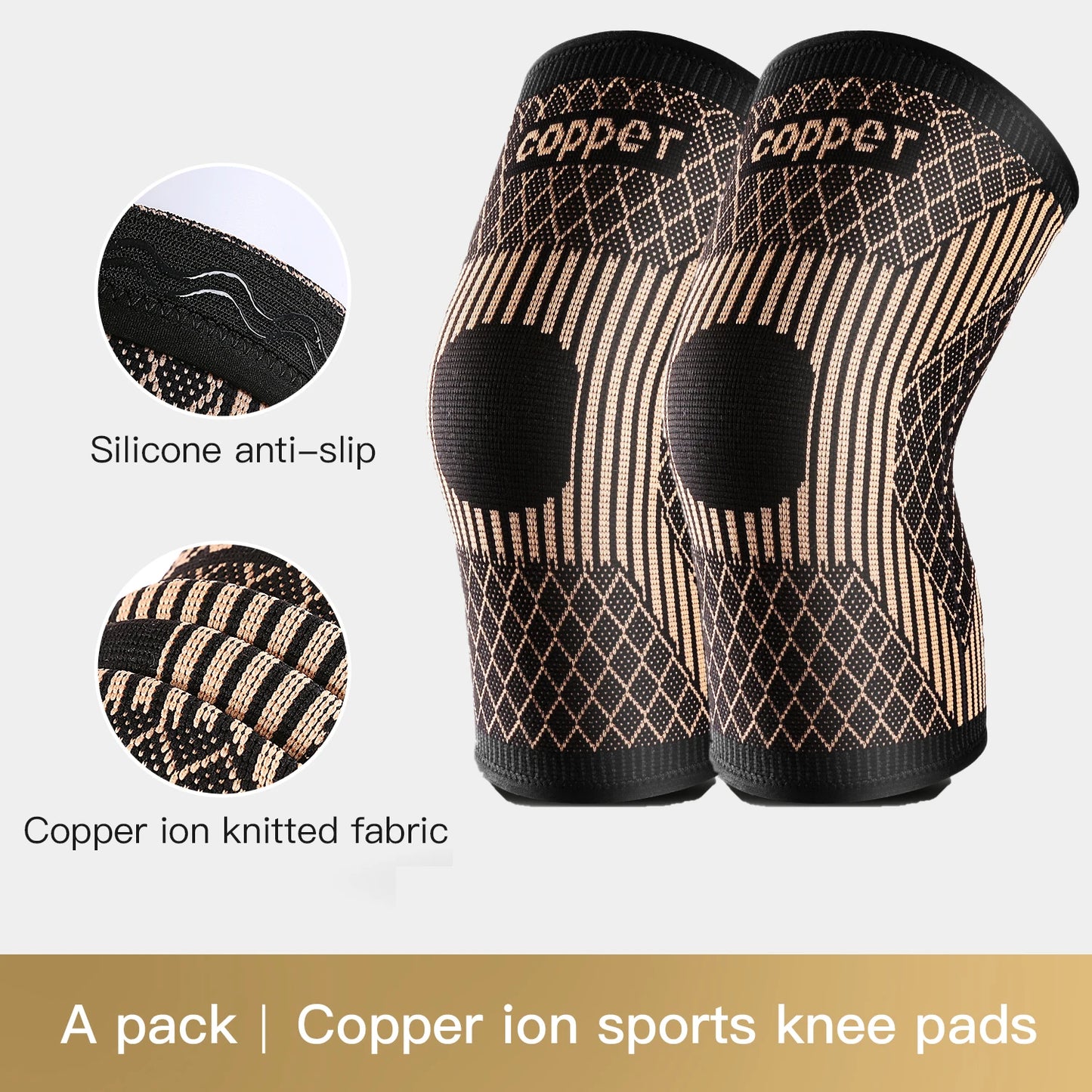 Copper Knee Brace for Arthritis Pain Compression sleeve for Sports, Pain Relief