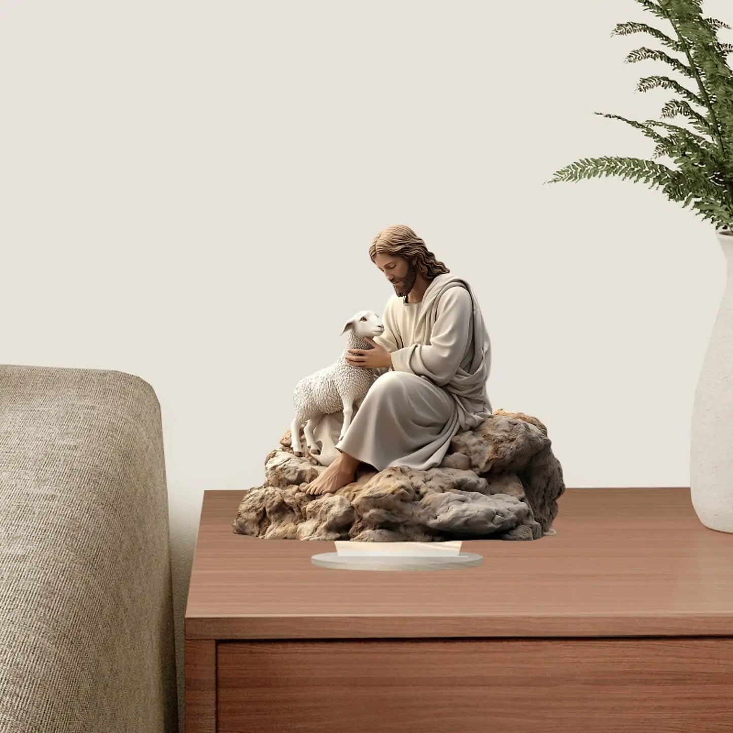 Christmas Jesus Sheep Table Decor 2D Flat Acrylic Figurine for Christmas