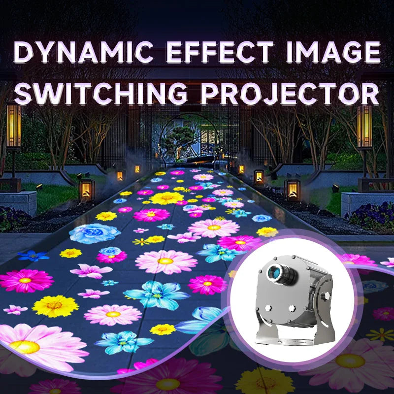 Dynamic 8logos Conversion Multiple Patterns Switching rotate special effect projector Outdoor creative pattern custom spotlights