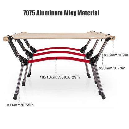 Ultralight Aluminum Folding Cot With Leg Extenders For Camping