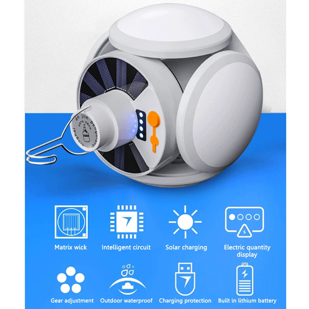 Shunmaii LED Solar Camping Light Bulb Lantern Rechargeable