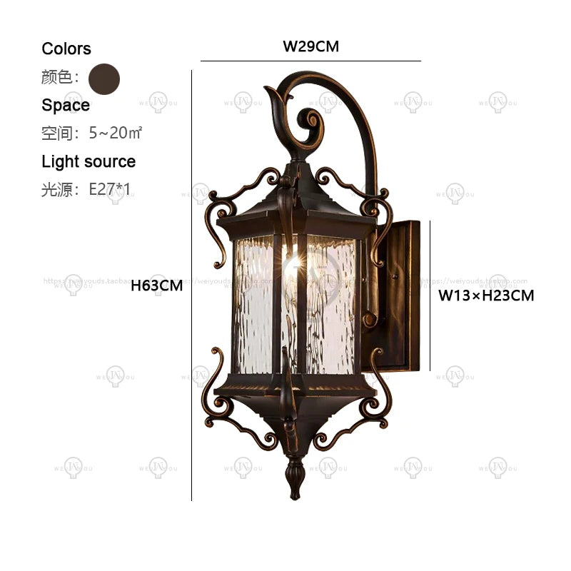 13W/20W Aluminum outdoor wall lamp waterproof IP65 European retro courtyard garden wall lamp villa LED outdoor wall lamp