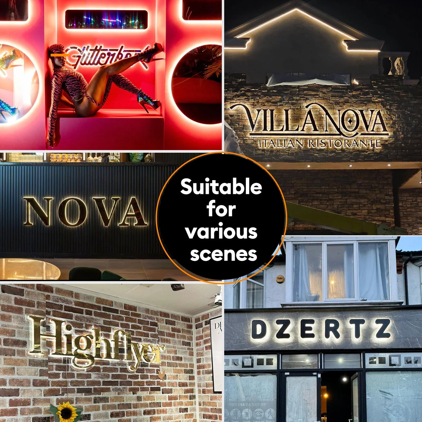 Business Outdoor Signs Custom Backlit Wall Signs 3D Led Business Outside Sign Logo Wall Design