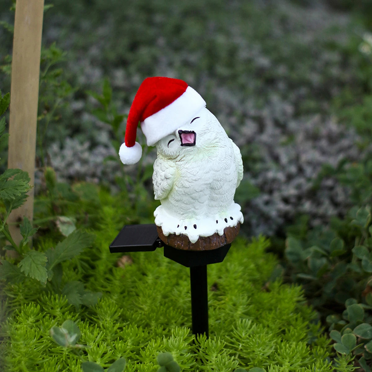 Christmas Snowy Owl Luminous Outdoor Statue - Solar Simulated Animal Lawn Light, Christmas Garden Decorative Crafts