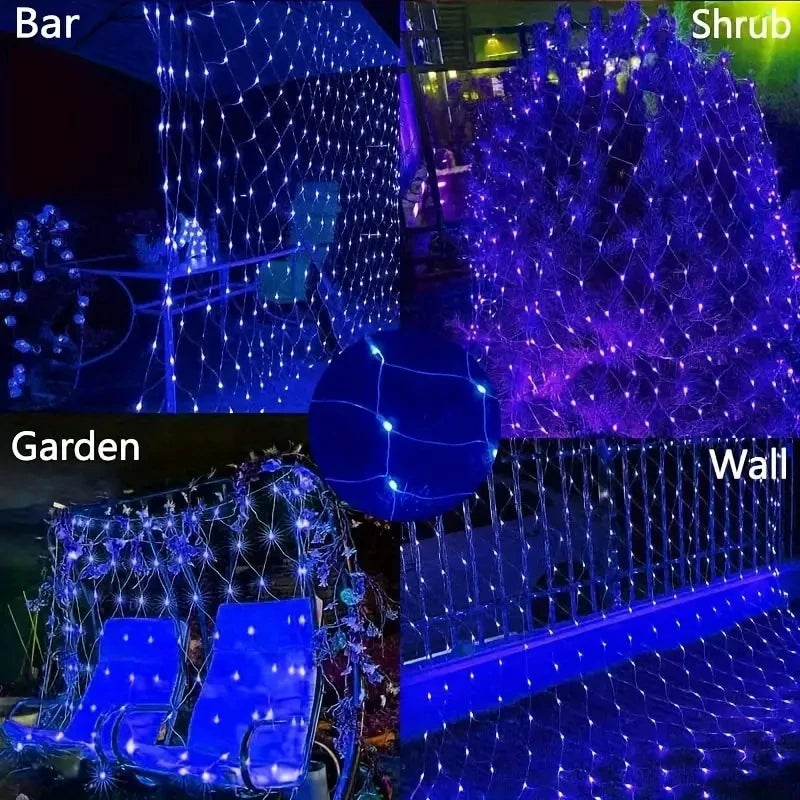 Solar LED Net Mesh Fairy String Lights For Outdoor Decor