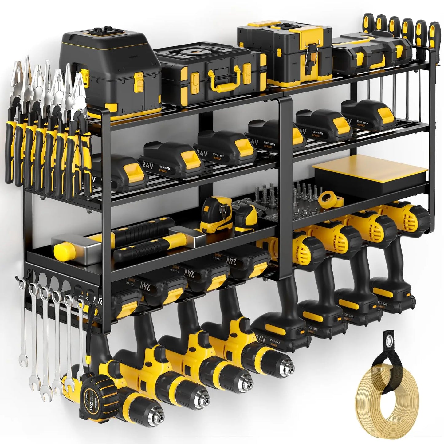 Power Tool Organizer Wall Mount Four Layer Drill Holder