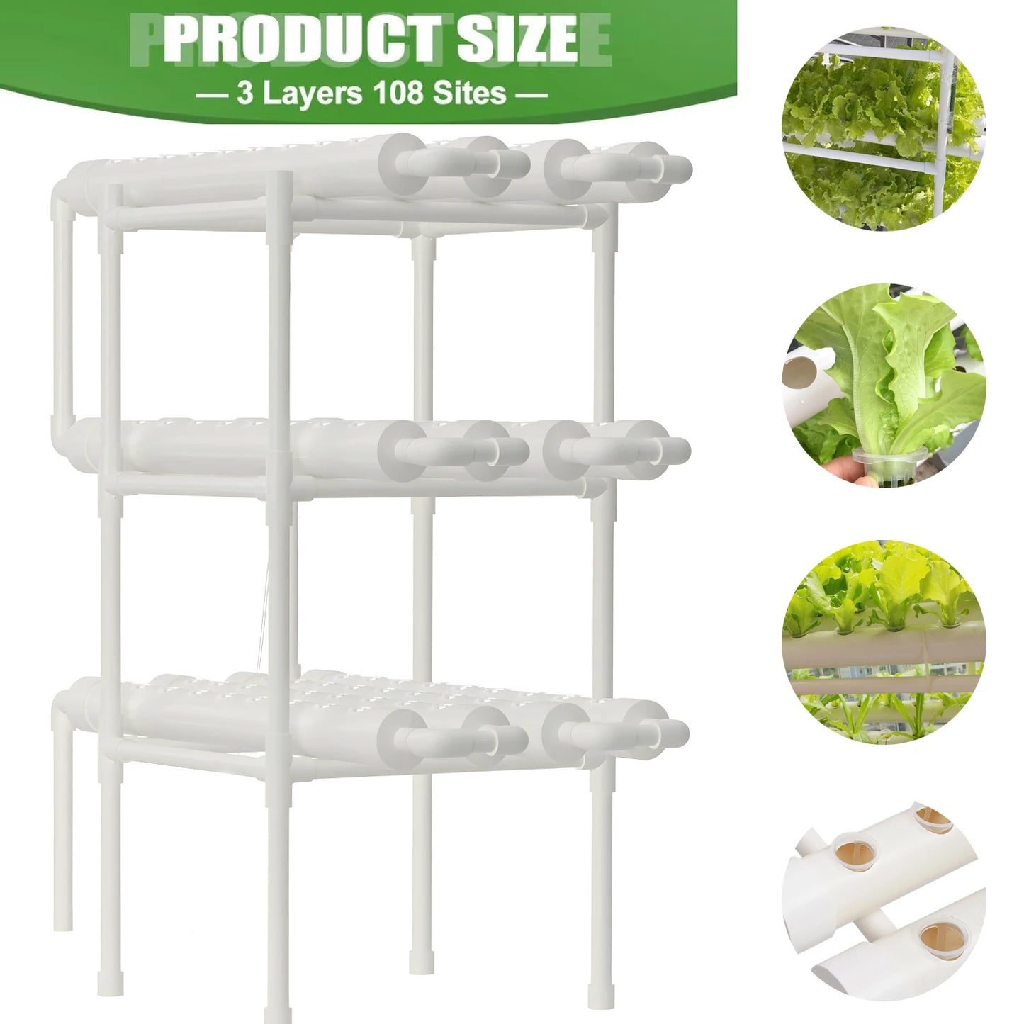 Hydroponics 3-Layer Growing System for Vegetables and Herbs