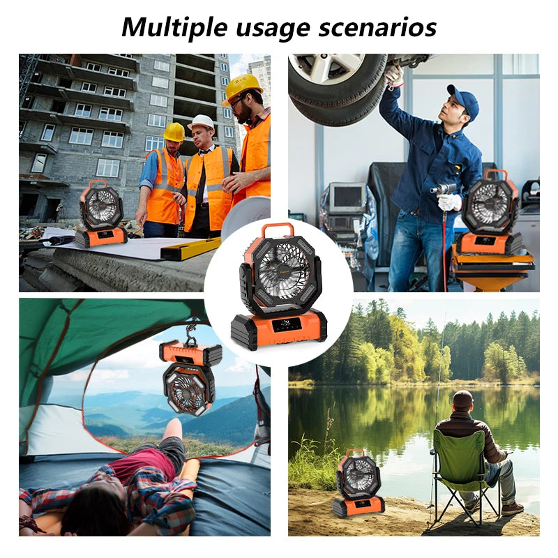 20000mAh Portable LED Camping Fan With Touch Control