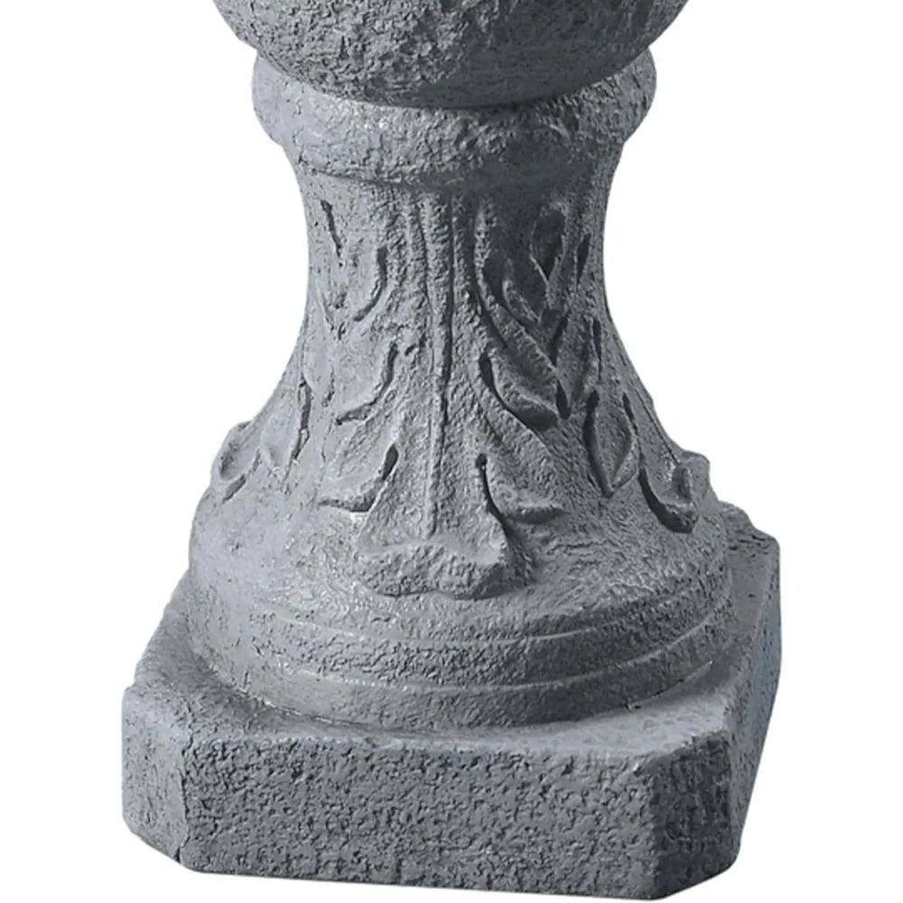 Two-Tier Outdoor Water Fountain with Icy Stone Texture for Serene Living Spaces