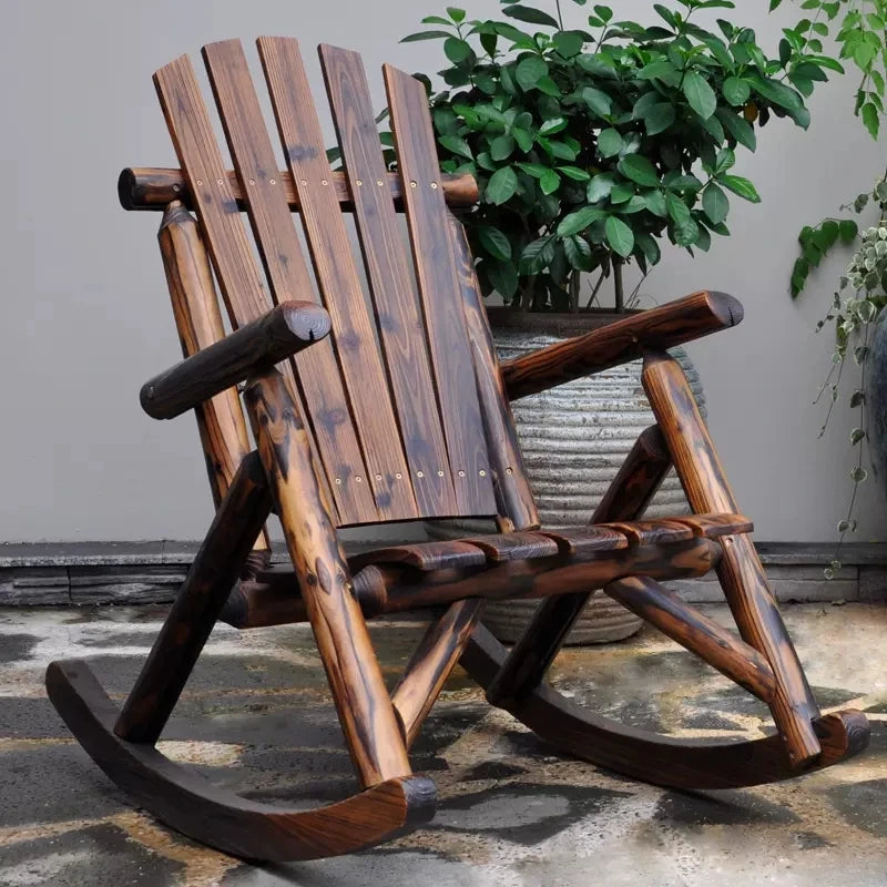 MadameJsHome Outdoor Wooden Rocking Chair Garden Rocker