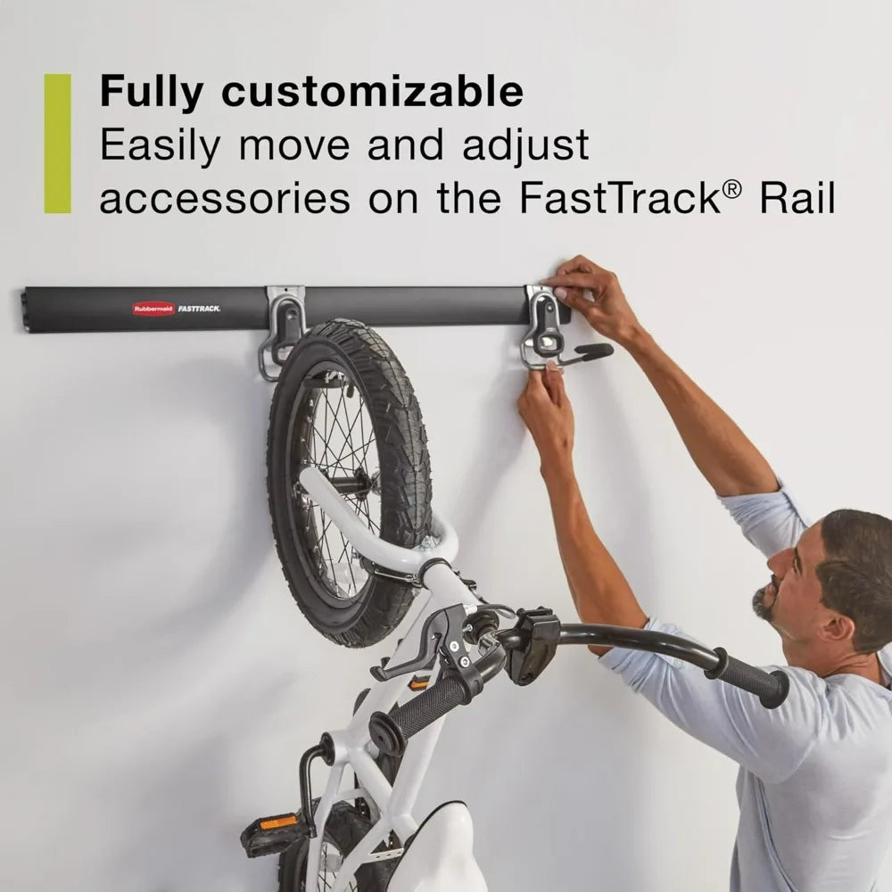 Rubbermaid 20-Piece Wall Storage Kit With Rails And Hooks