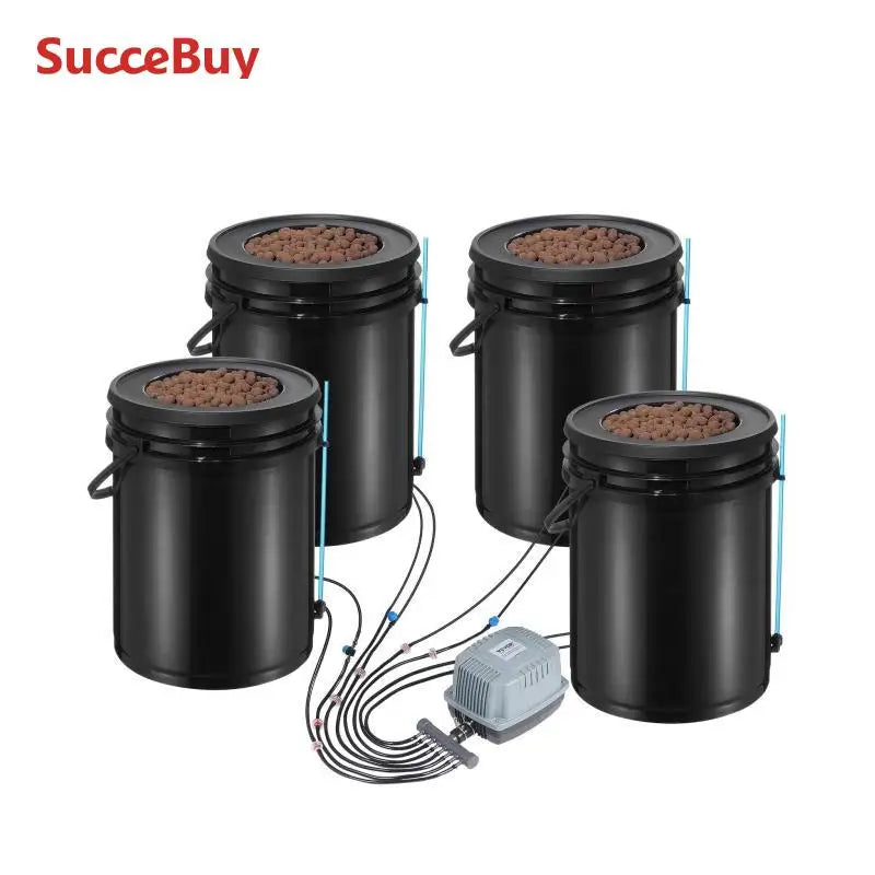 SucceBuy DWC Hydroponics Grow System Top Drip Kit Air Pump